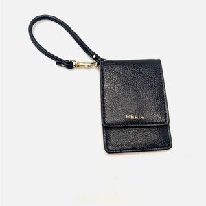 Relic Black Leather Phone Pouch